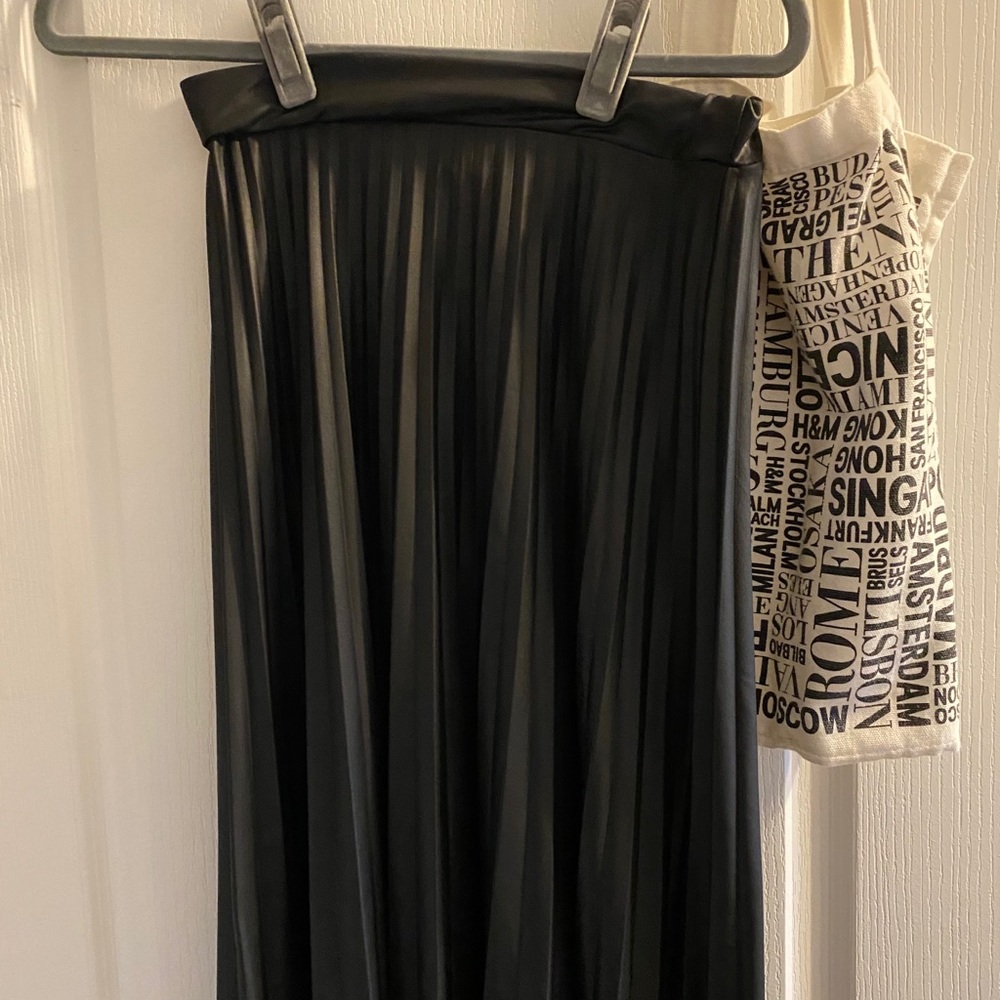 Meshme pleated leather skirt